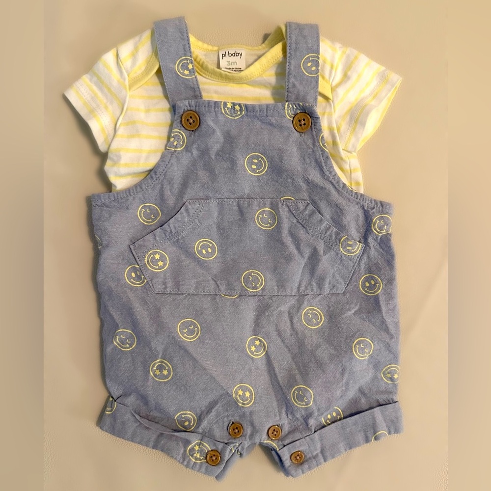 PL Baby 3 Piece Overall Set 3M